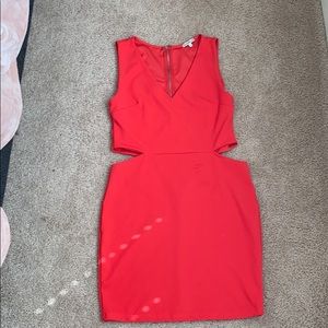 Red cutout bodycon dress